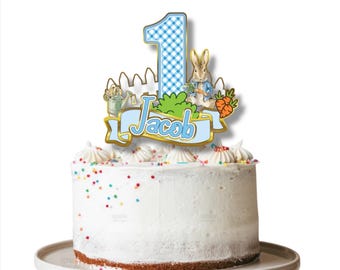 Peter Rabbit Cake Topper, Easter Cake Topper, Bunny Cake Topper, Peter Rabbit Decorations, Peter Rabbit 1st Birthday,  Easter 1st birthday