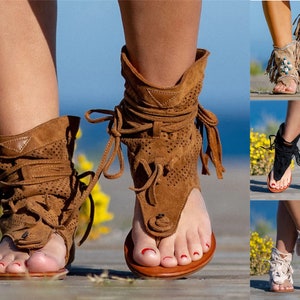 Summer Woman Camel Casual Sandals Retro Gladiator Ladies Clip Toe Vintage Boots Tassel Rome Fashion  Shoes Female