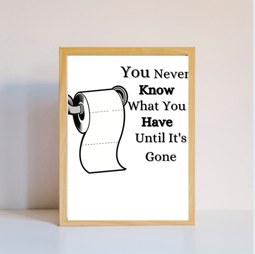 Funny Bathroom Print Canvas Print Wall Art Instant Etsy