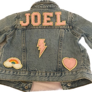 Chenille Personalized Denim Jacket (baby), One Year old Photo, Embroidered, Toddler, First Birthday Gift