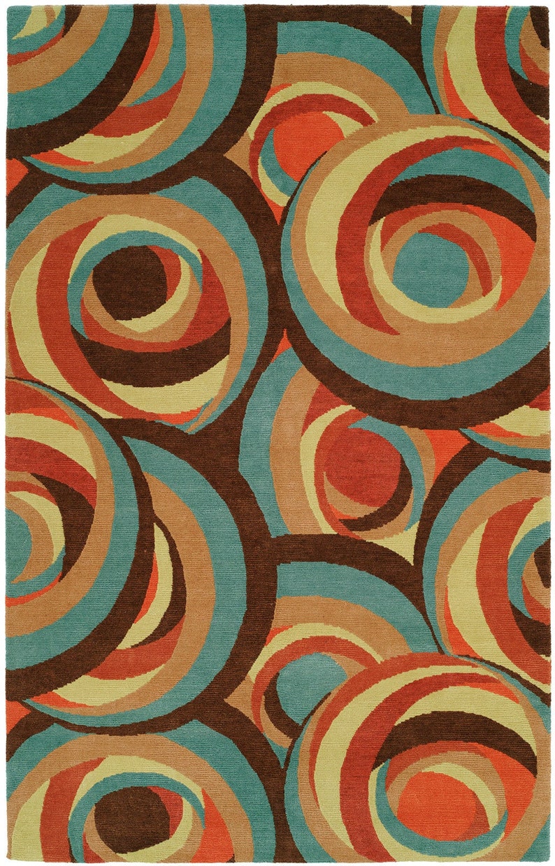 Handmade Spiral Wool Rug 5'x8' Made in Nepal New - Etsy