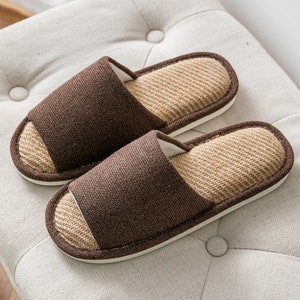 Summer Linen Slippers Slides Unisex Soft Linen Slippers - Etsy