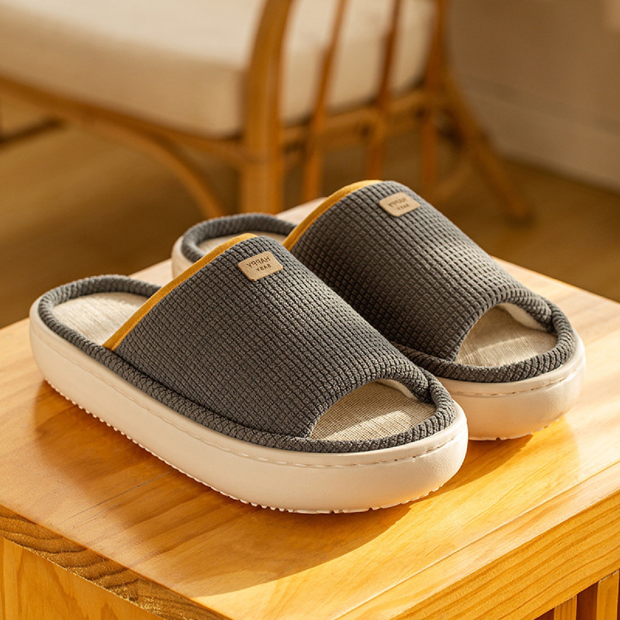 Japanese Waffle Linen Slippers Slides Unisex Summer House Etsy UK