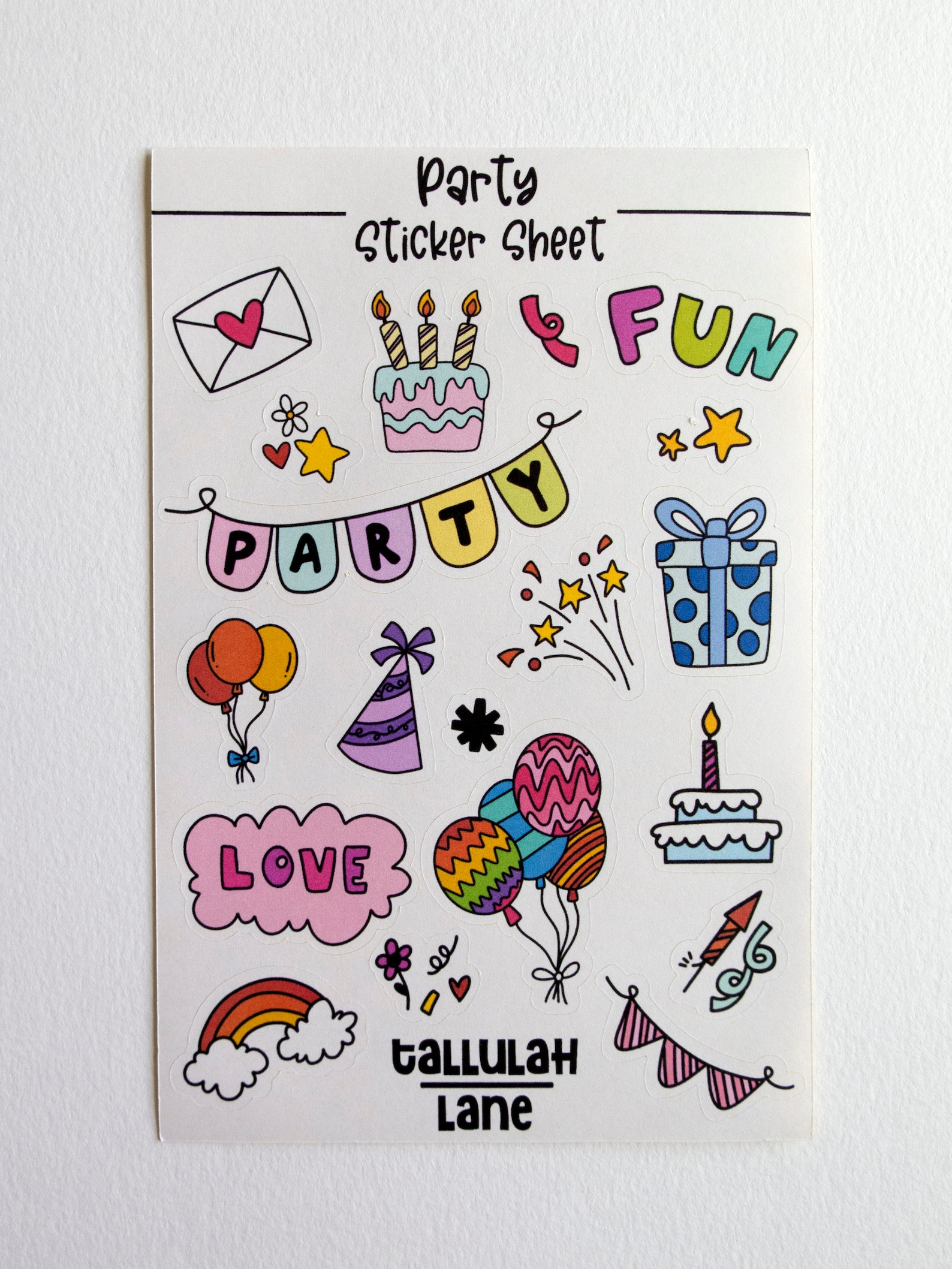 Party / Geburtstag Aufkleber Blatt - Etsy.de