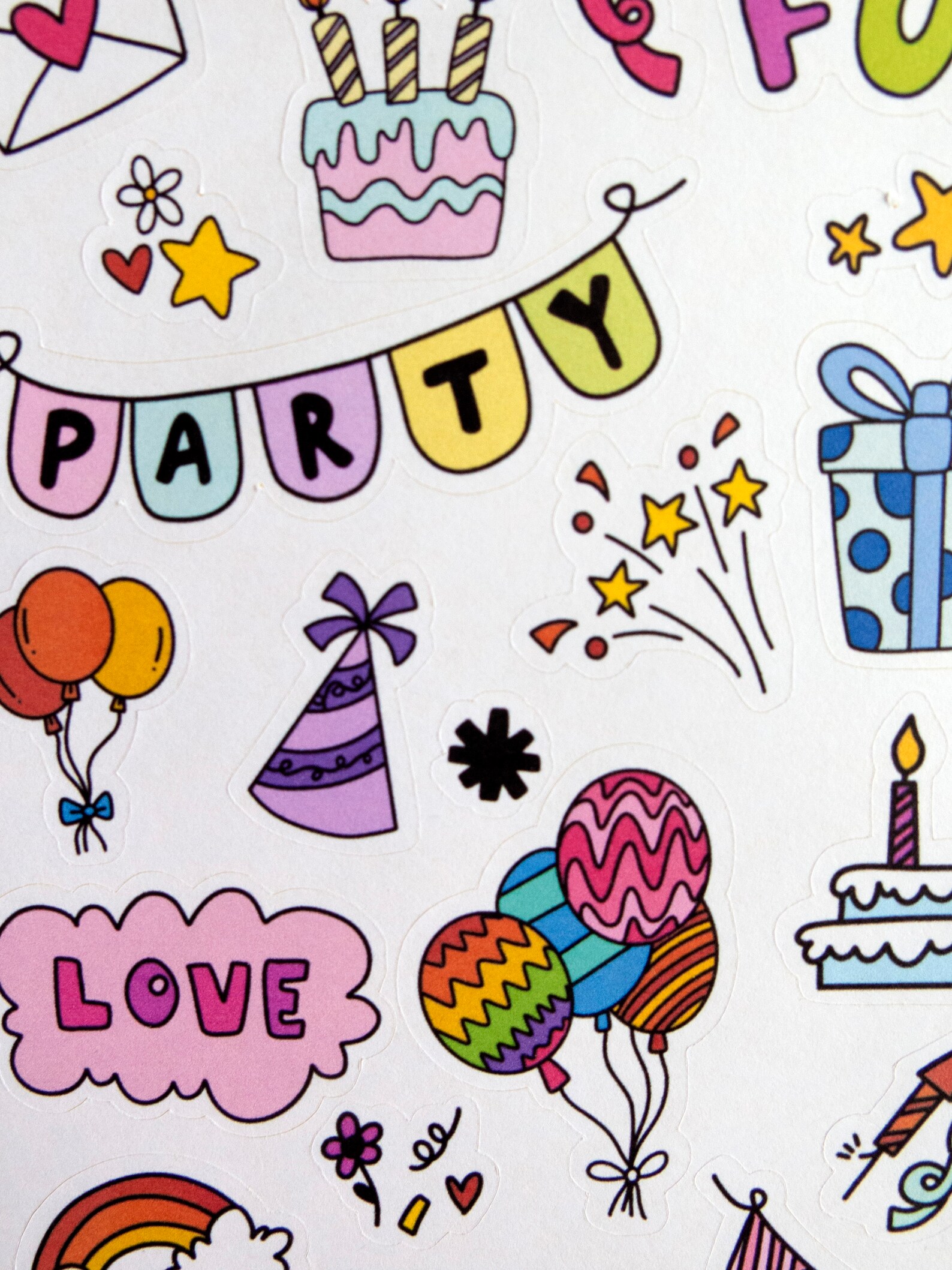Party / Geburtstag Aufkleber Blatt - Etsy.de