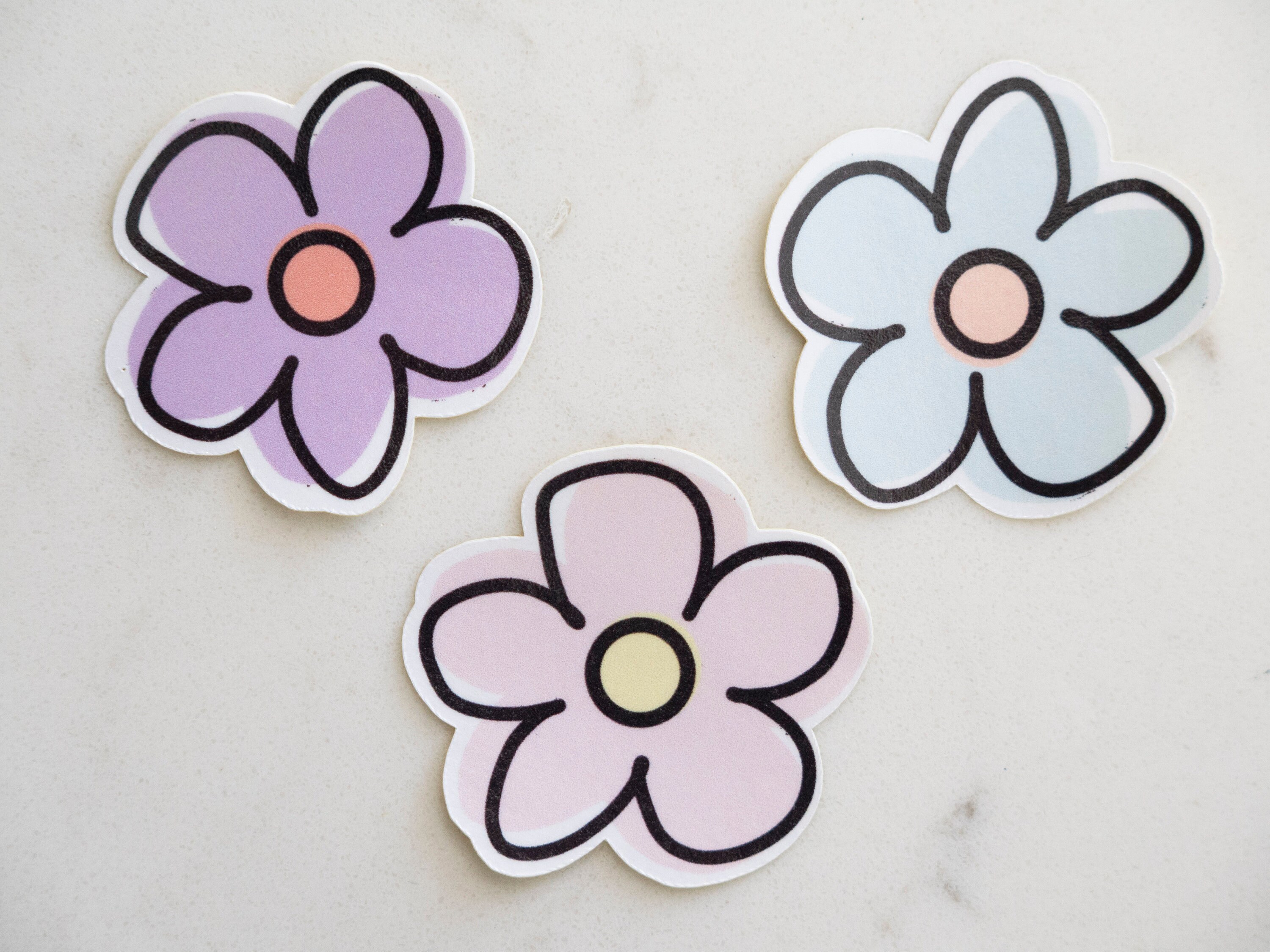 Flower Sticker 3 Pack Waterproof Etsy UK