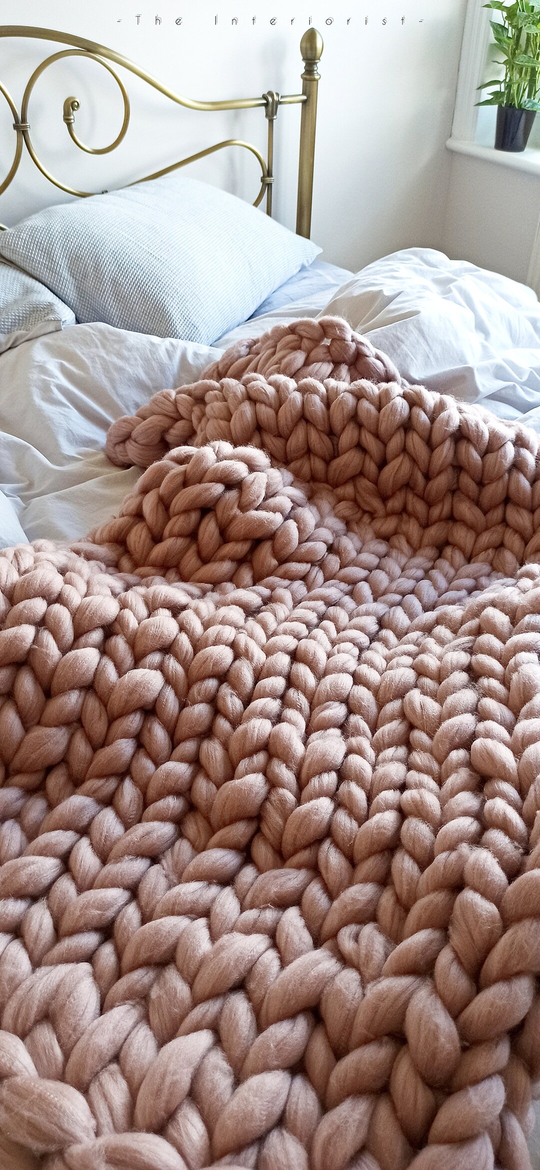 Super Chunky Knit Throw Super Chunky Knit Blanket Handmade Knit Arm