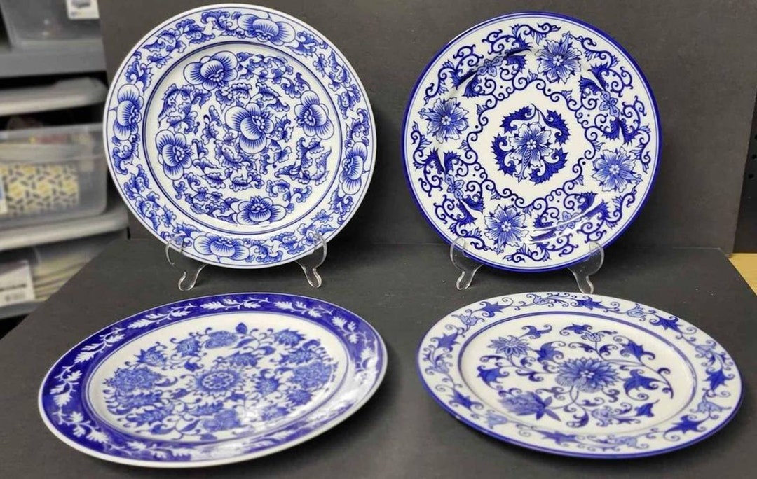 Vintage Bombay Company Blue and White Decorative Dinner Plates Etsy