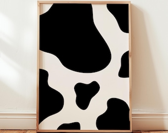 Cow Printable Wall Art, Cow Pattern Print, Trendy Wall Art, Aesthetic Prints, Maximalist Wall Art, Dopamine Decor, Instant Download