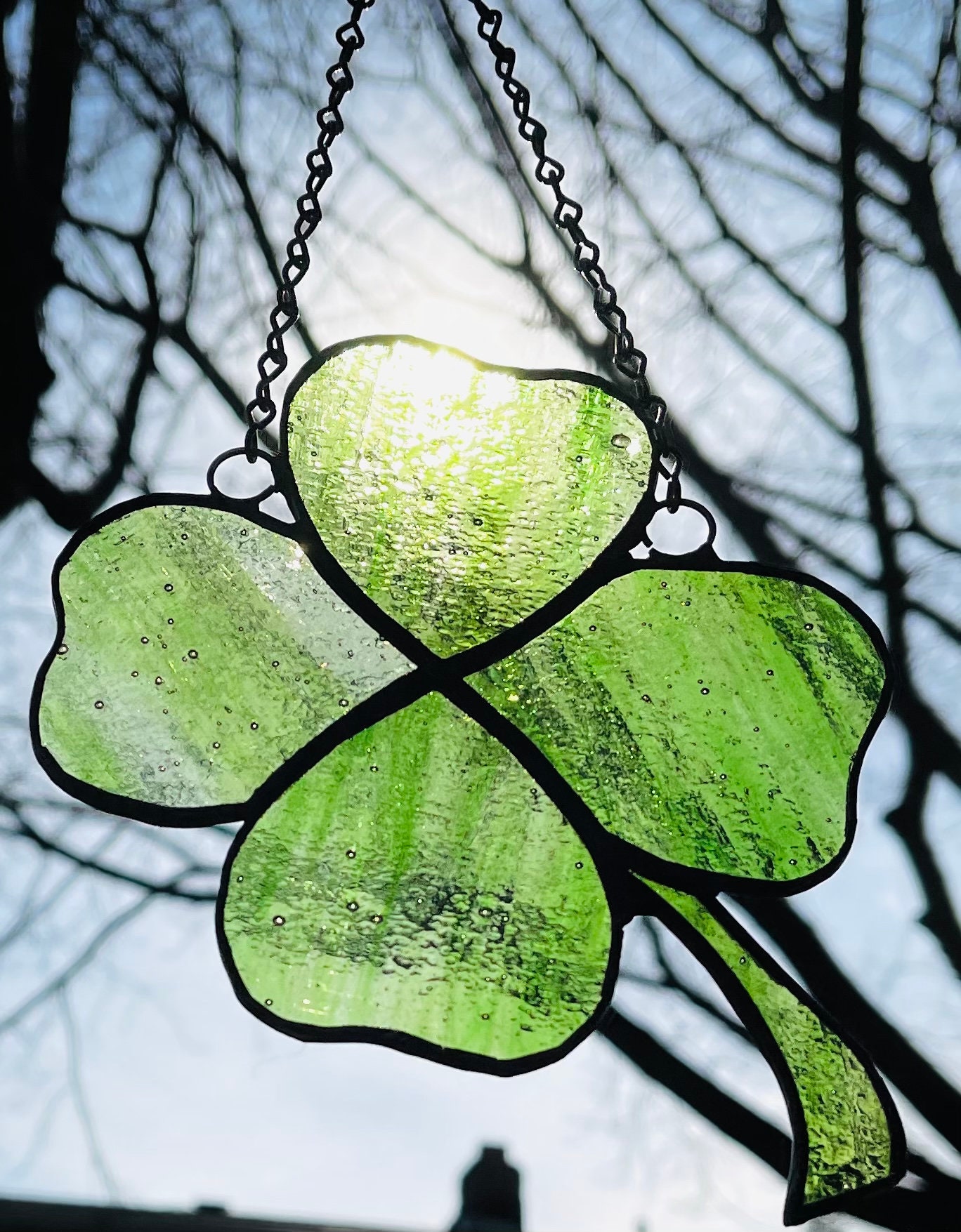 Stained Glass 4 Leaf Clover Etsy