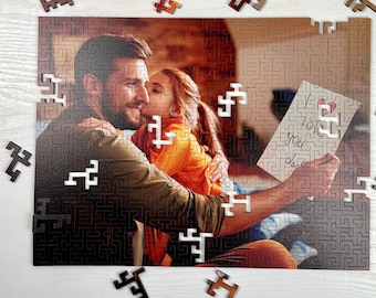 Gepersonaliseerde houten fotopuzzel, vaderdagcadeau