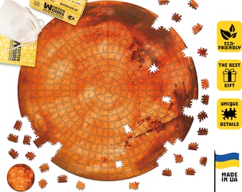 Houten puzzel Mars, cadeau ruimtethema