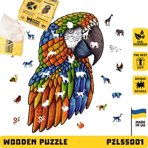 Shape Animal Puzzle, Wooden Animal Jigsaw Puzzle, Game Educational Toys for Kids, Birthday gift for Boy or Girls, Handmade Game for Kids