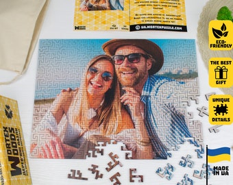Puzzle photo en bois personnalisé, cadeau de mariage unique