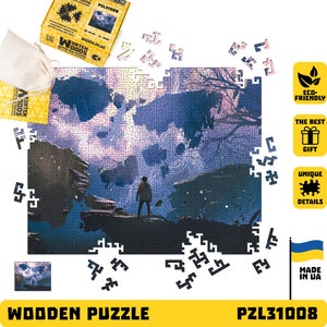 Wooden Jigsaw Puzzle For Adults, Difficult maze Puzzles, A world without gravity, Wooden Jigsaw Puzzle, TOP family game, 250 or 500 Pieces
