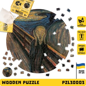 Puzzle koła, zestaw puzzli o tematyce Scream Art - Drewniane puzzle - Drewniane puzzle