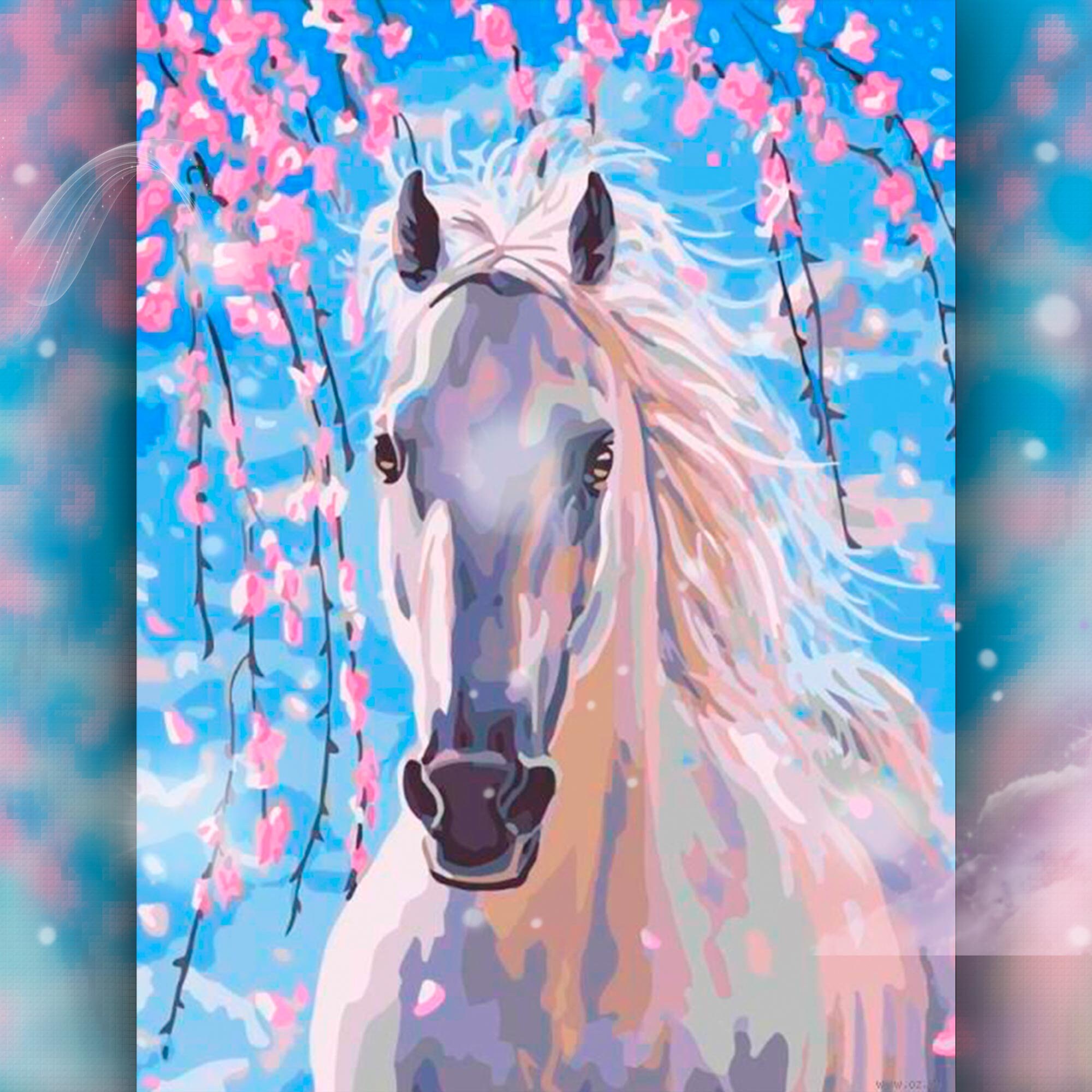 Diamond painting DIY Kit Full Drill/Square White horse Etsy