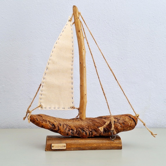 Bateau En Bois Flotté Fait Main, Yacht Décoratif, Décoration Murale Nautique, Rose