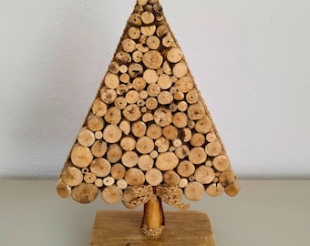 Drijfhoutboom voor tafeldecoratie, handgemaakte schat van de zee, houten kerstboom