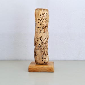 Driftwood Sculpture: Rustic Wooden Art Piece on Handcrafted Base