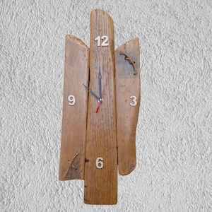Handmade Driftwood Wall Clock - Beach Collected Wood - Unique Coastal Decor