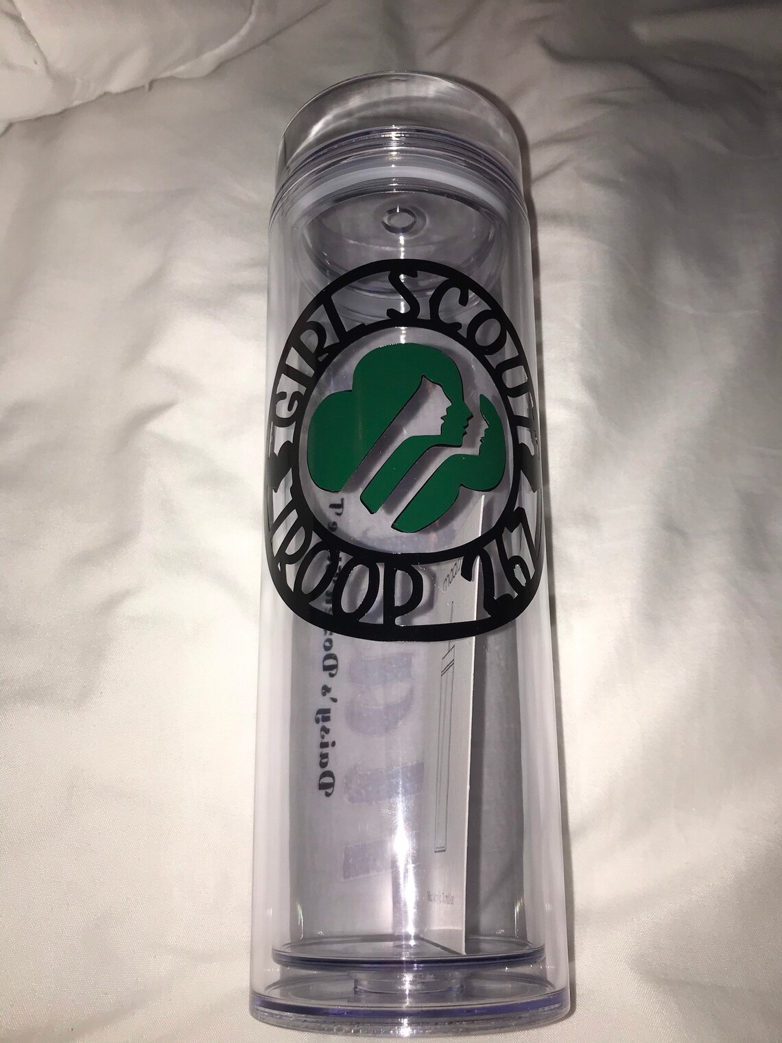 Personalized Girl Scout Water Bottle Tumbler Cup with straw | Etsy