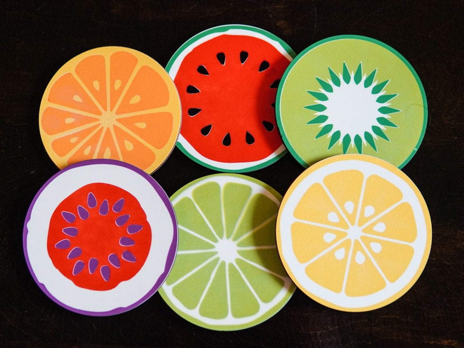 Fruit Coasters Etsy