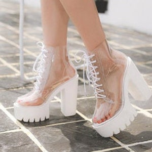 clear platform jelly shoes