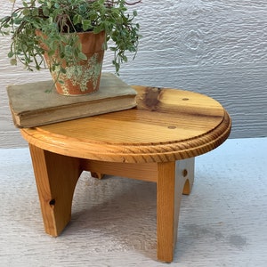 Vintage Wooden Footstool/ Rustic Wood Child&#39;s Stool/ Plant Stand, Riser/ Farmhouse/ Cottagecore/ Boho/ Primitive