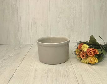 Vintage Tan Glazed Stoneware Crock/ Pottery 4.5" Crock, Planter, Container/ Rustic Farmhouse/ Primitive Decor