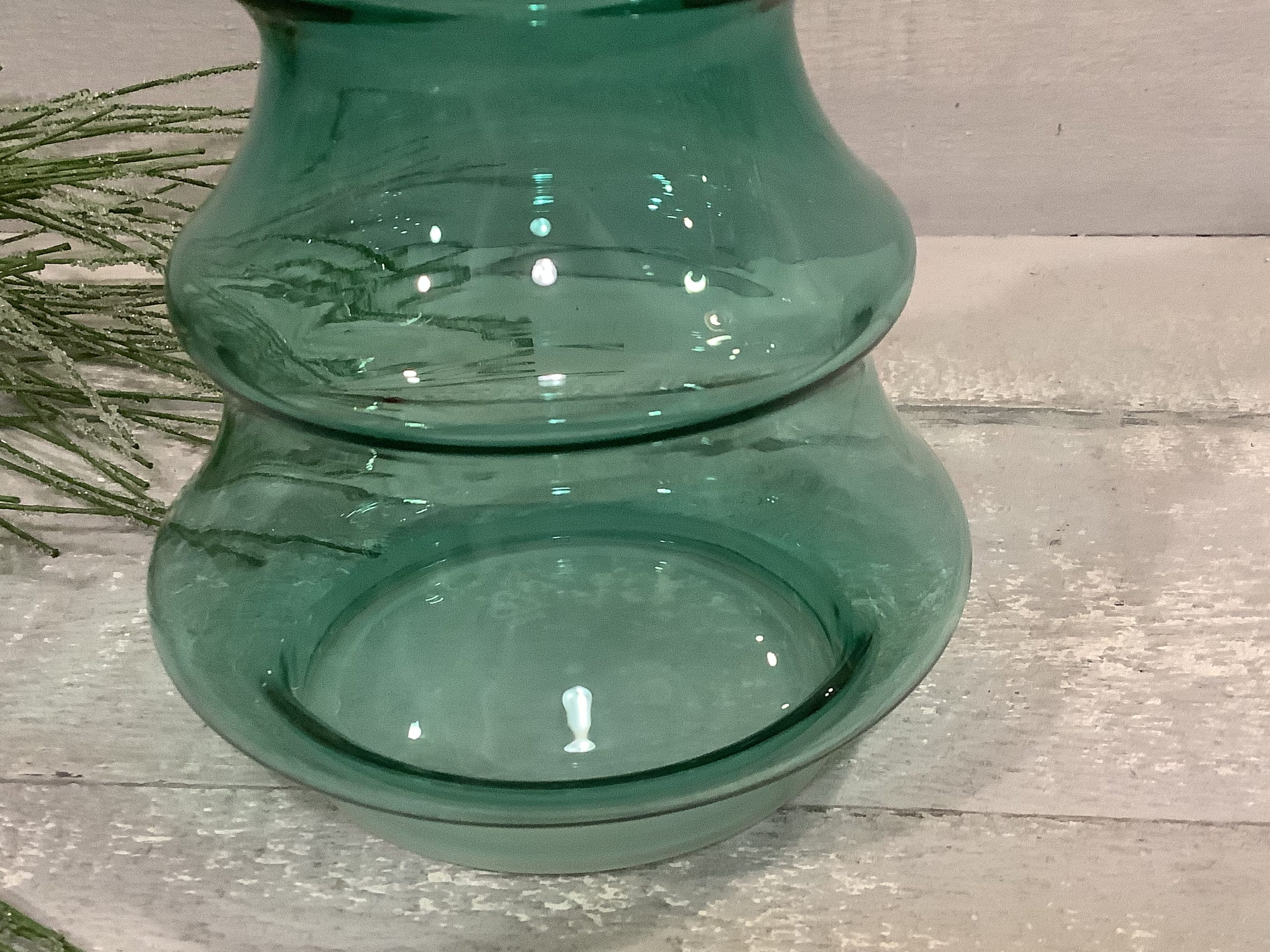 Vintage Green Glass Christmas Tree Jar/ Green Glass Tree Candy Etsy