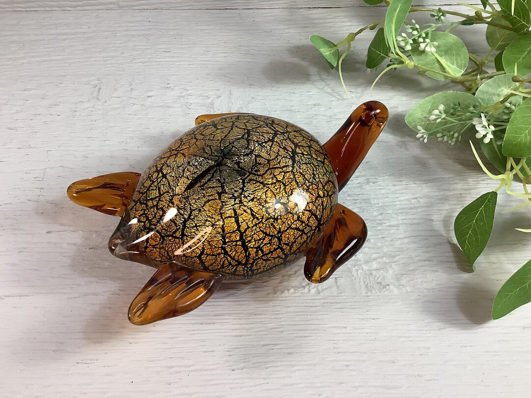 Hand Blown Glass Turtle Figurine/ Decorative Hand Blown Art Etsy