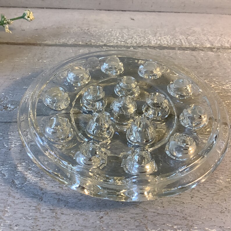 Vintage Clear Glass Flower Frog/ Glass Vase Inserts/ 16 Holes Etsy