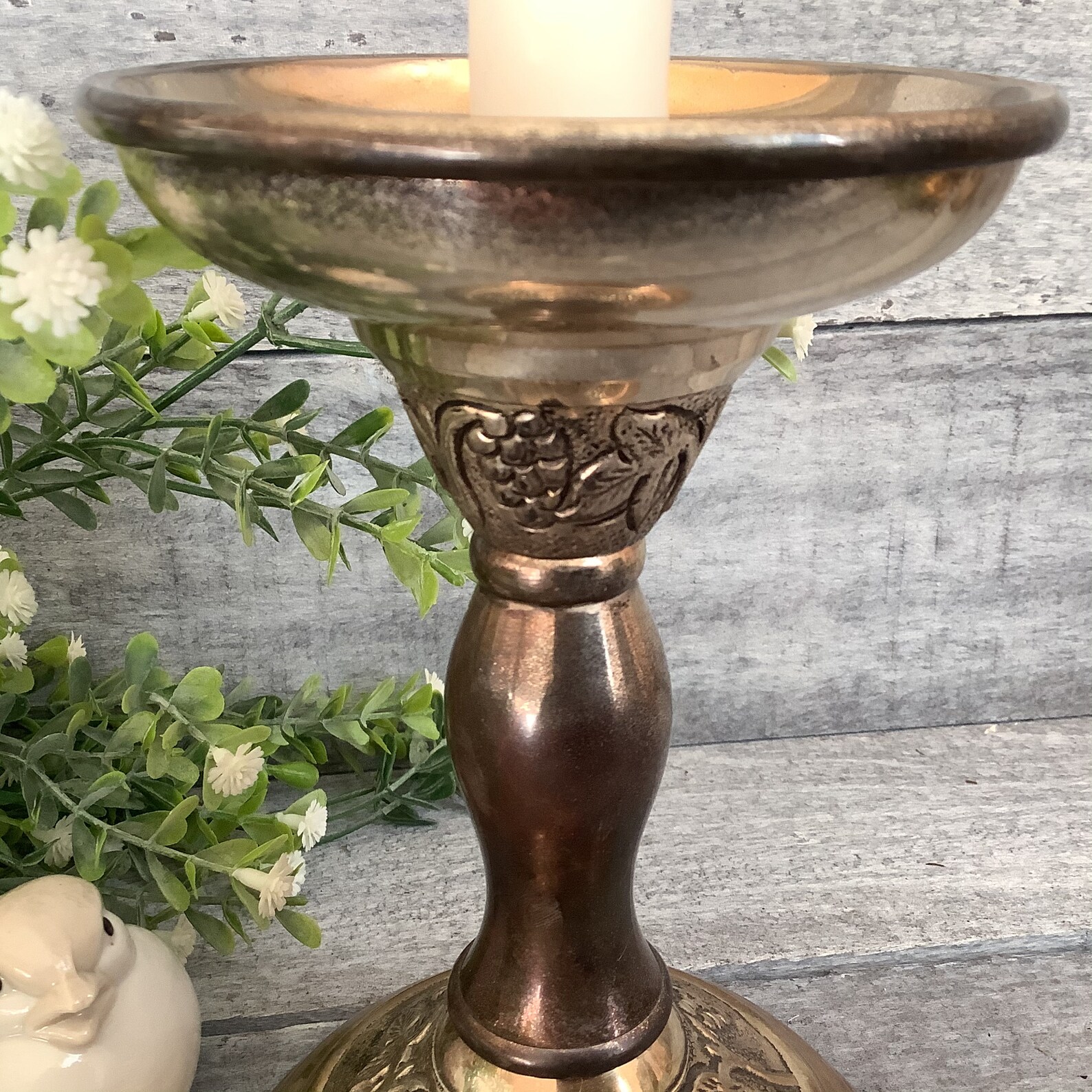 Vintage Silverplated Candle Holder/ Metal Silver Plate Etsy