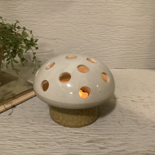 Vintage Ceramic Mushroom, Vandor Imports, Votive Tea Light Candle Holder/ Boho Ceramic  Mushroom Decor, Flower Frog/ Retro/ Mid Century