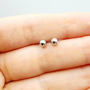 Gold Ball Stud Earrings , 14K White and Yellow Gold Ball 4mm Stud Earrings, Earrings For Women, Dainty Gold Push Back Studs Woman