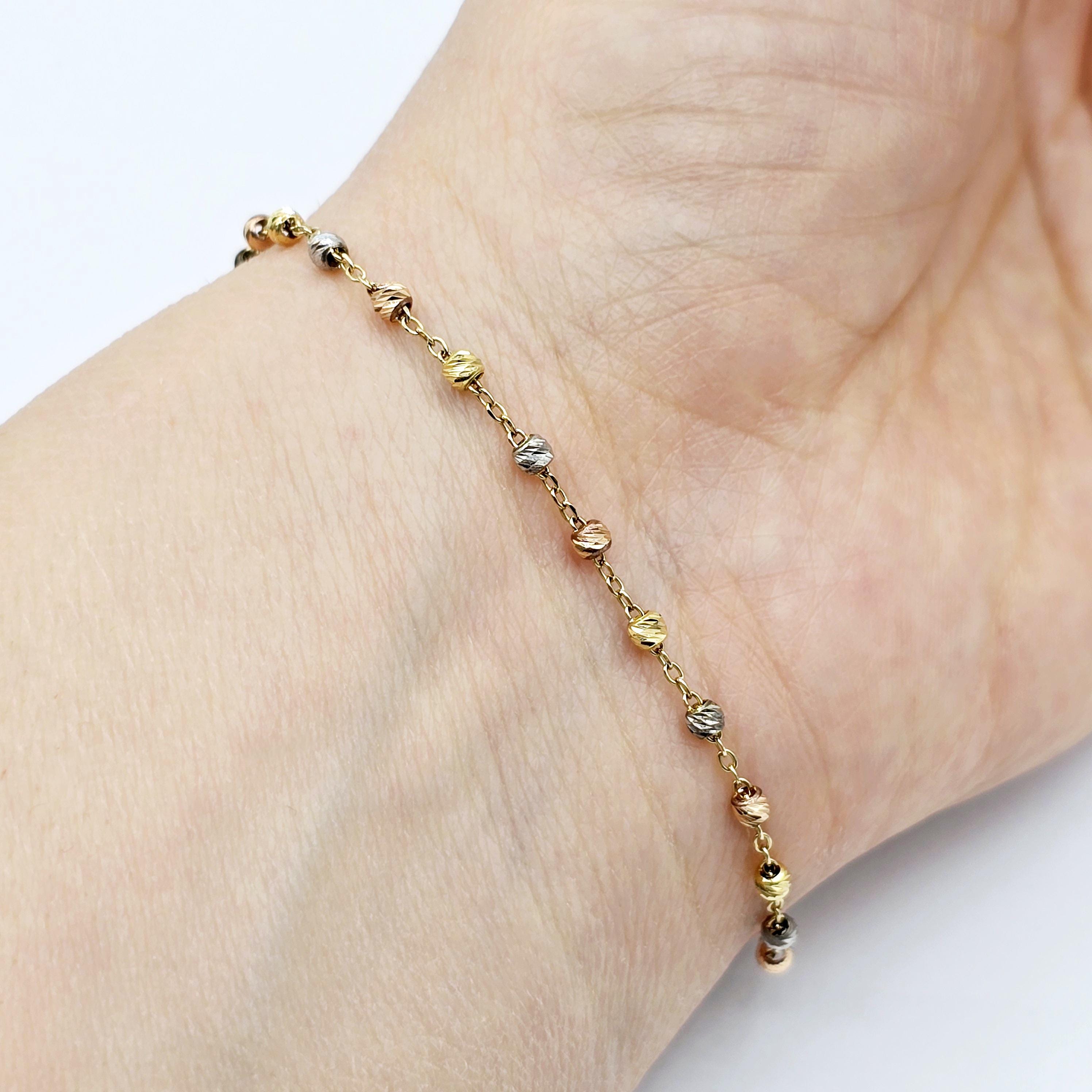 Bracelet Vintage En Mailles Tressées Couleur Cuivre Doré - Fermoir à Ressorter