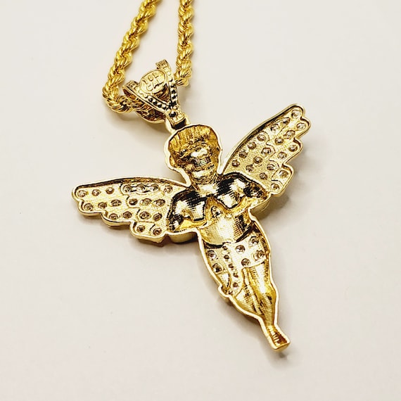 Ciondolo in Oro Bianco e rosa 750 con Angelo e Zirconi | Gioielleria Colombo Cadorago Ciondolo in Oro Bianco e rosa 750 con Angelo e Zirconi | Gioielleria Colombo Cadorago