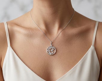 Sterling Silver Hummingbird Pendant Necklace, Bird Lover Necklace, Nature Inspired Silver Pendant, Hummingbird Jewelry,  Wildlife Necklace
