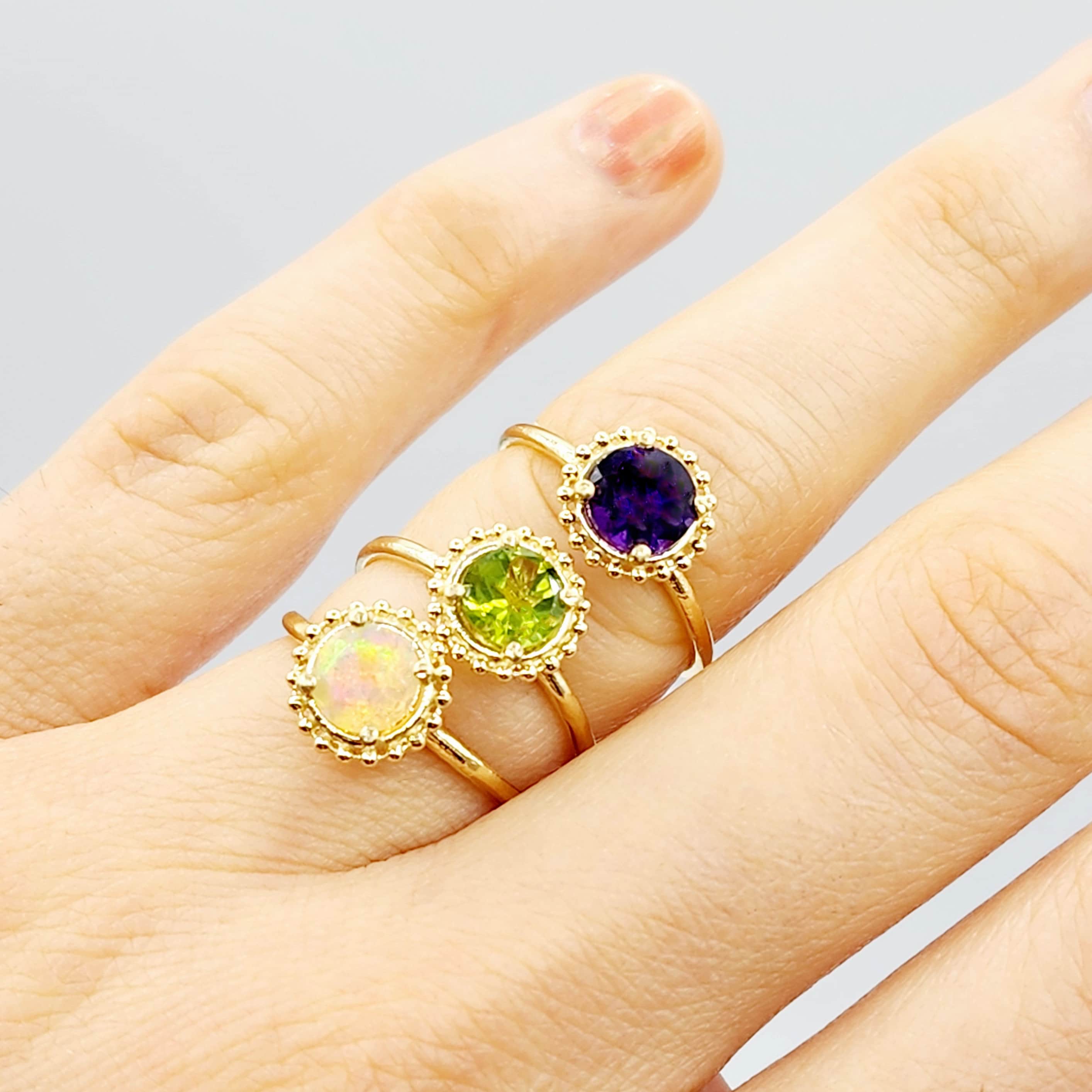 Anillos de piedras preciosas de oro para mujeres anillo de oro