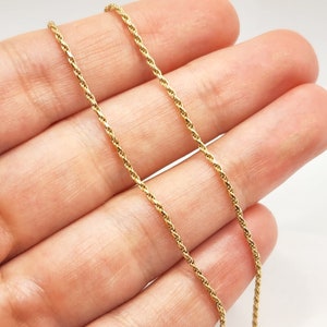 14k Gold Wheat Chain, 14K Yellow Gold Wheat Chain 1.2mm, 24 inches