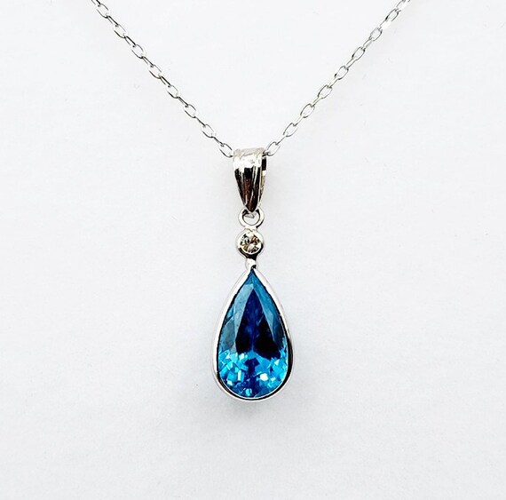 Blue shop zircon pendant