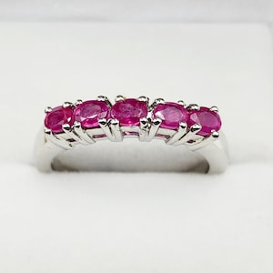 925 Sterling Silver Natural Ruby 1.0ct Ring, July Birthstone, Birthday Gift for her, Silver Ruby Ring Jewelry for Women, Mom&#39;s Birthday Gift