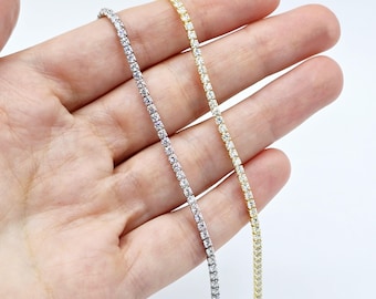 Sterling Silver Tennis Bracelet and Necklace Set with Cubic Zirconia - Elegant Jewelry Set
