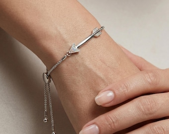 Diamond Bracelet | 925 Silver Bolo Style Bracelet with Diamonds 0.03ct