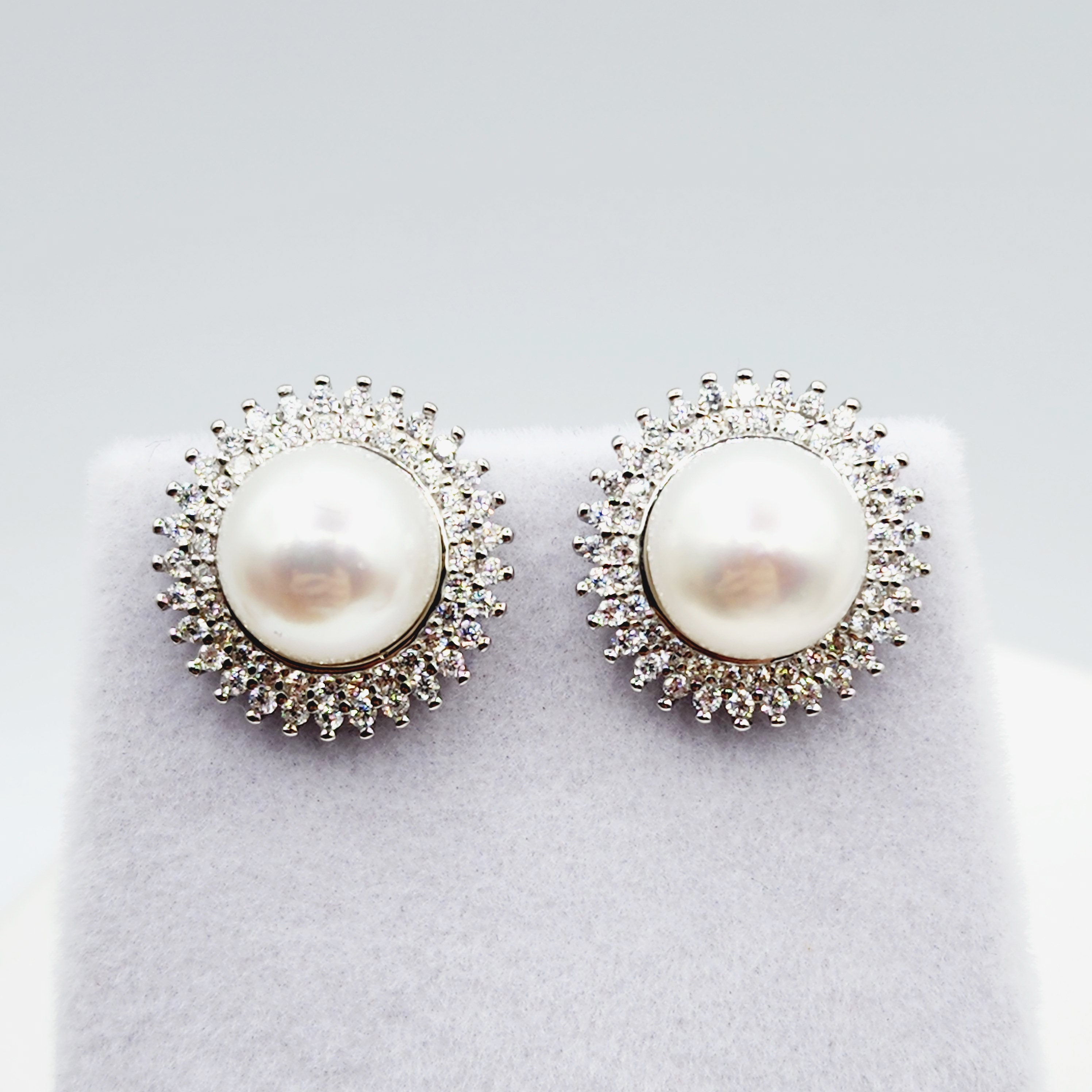 ピアス STONEHENgE 14K freshwater pearl earrings StoneHenge 14K Pearl Earrings P1312 Silver 925 Cubic Crystal