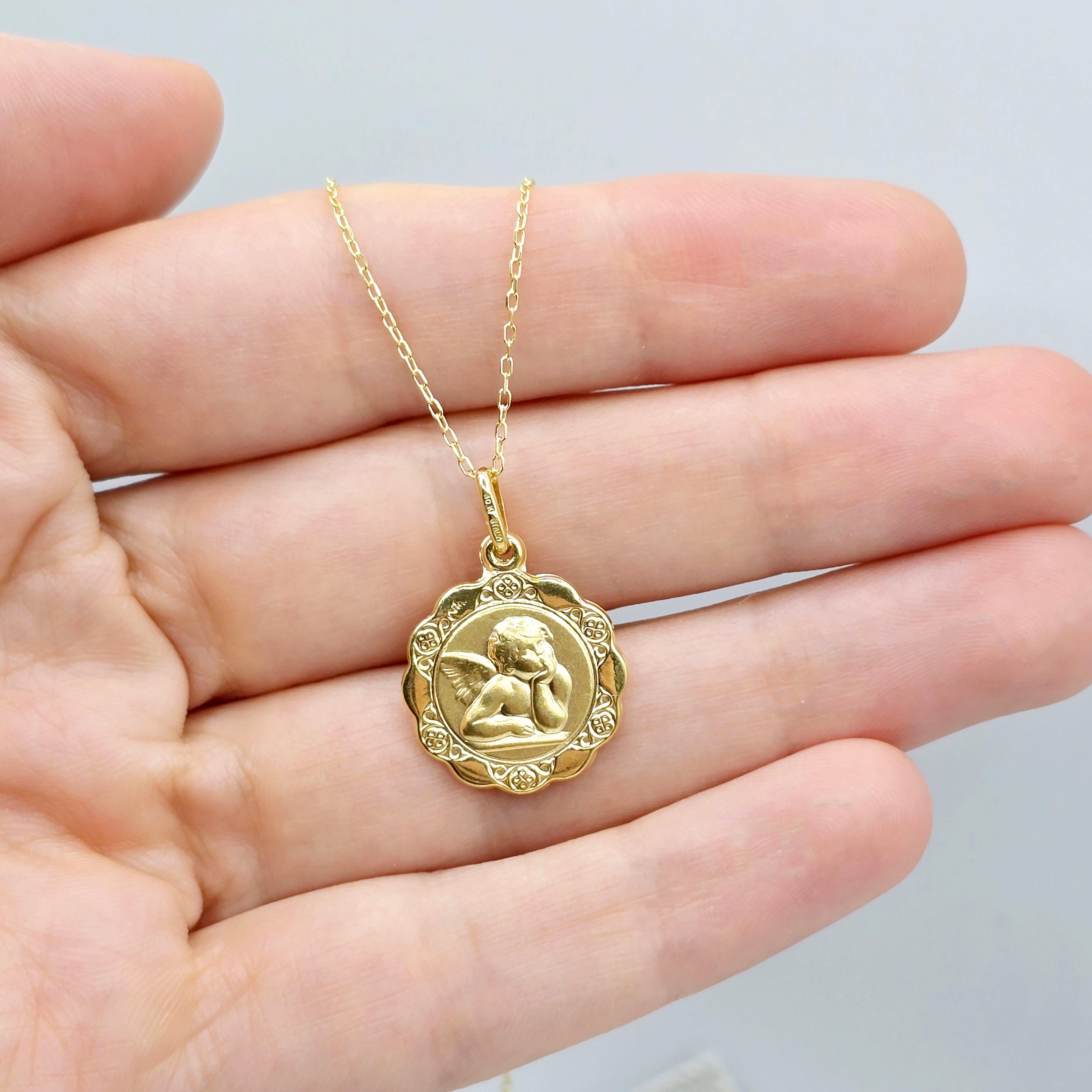 Personalised St Christopher Solid Gold Necklace - Off The Map Jewellery