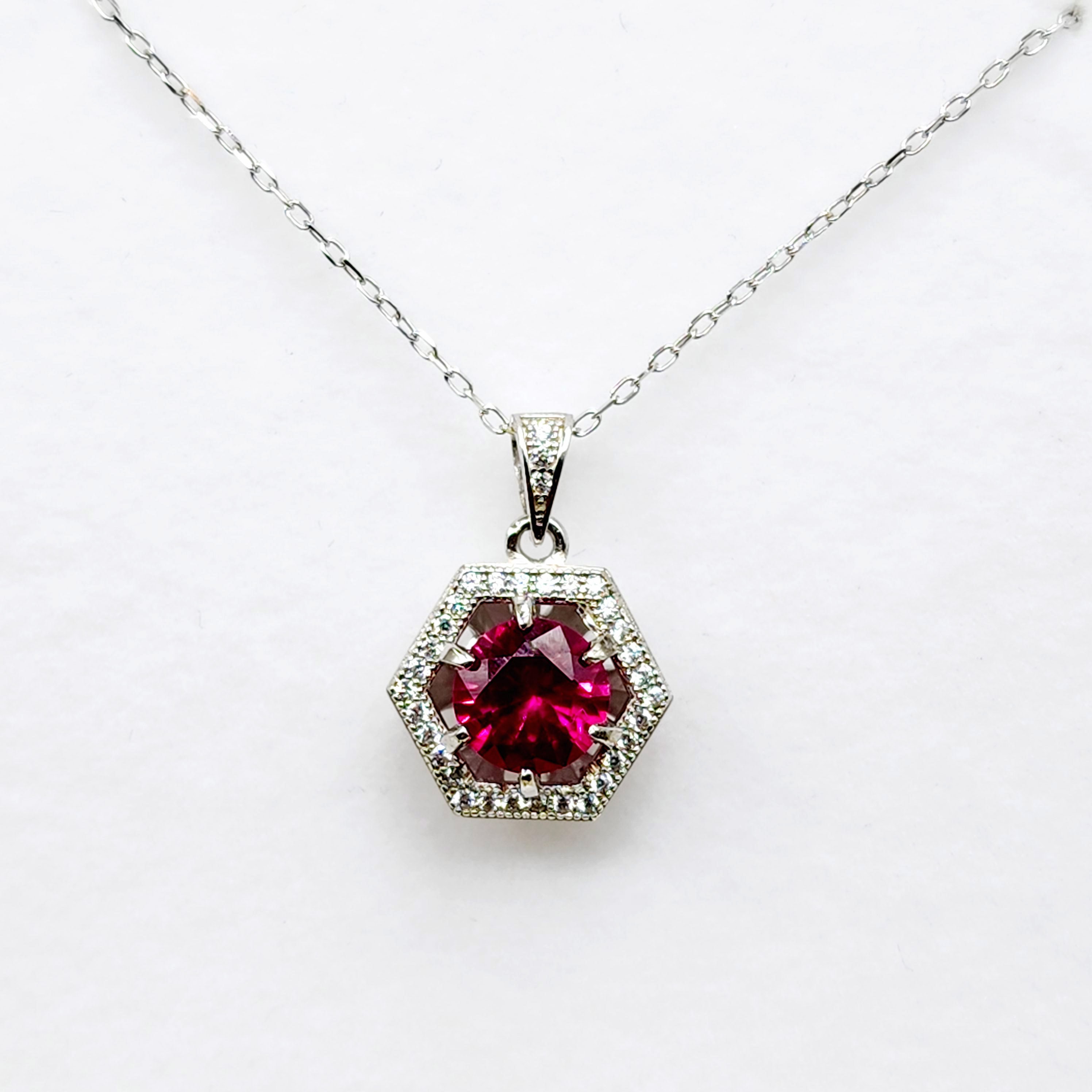 Collana ZARD Con Ciondolo A Goccia In Zirconi Rosa – Placcato Argento, Catena A Box 20'' – Perfetta Per Una Serata Elegante