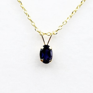 14 kt geelgouden ioliethanger, handgemaakte edelsteen 6 x 4 mm bedel