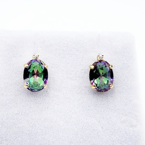 Orecchini Argento Placcato Mystic Topaz Orecchini Pendenti Con Topazio Mistico - Arcobaleno Di Colori, Perfetti Per La Festa Della Mamma Orecchini Gancio Per Festa Della Mamma Luckyshine - Foto 2